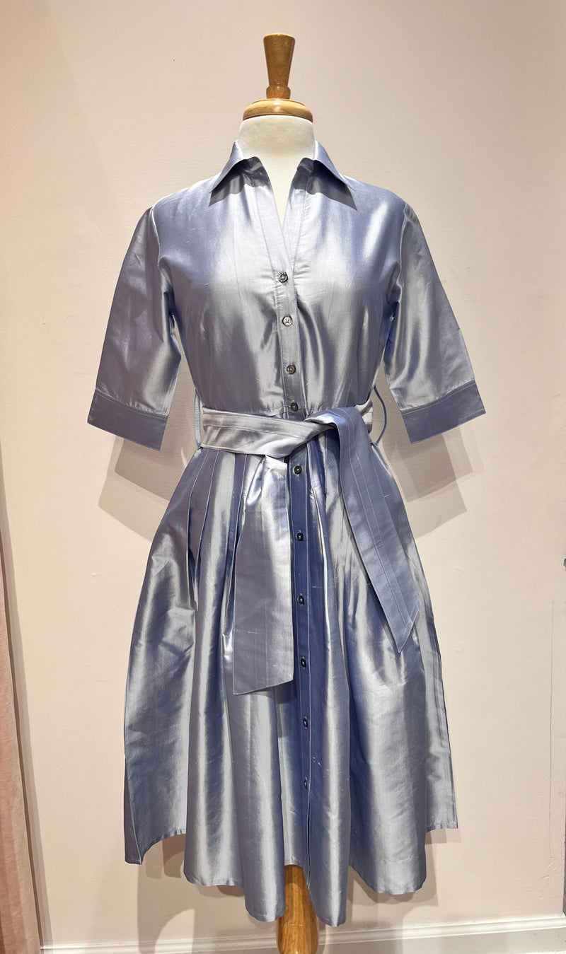 Mrs. Maisel Silk Dress - 3 Colors XS Light Blue