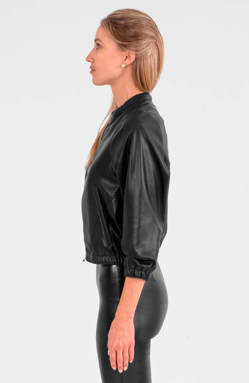 Leatherette Bomber Jacket