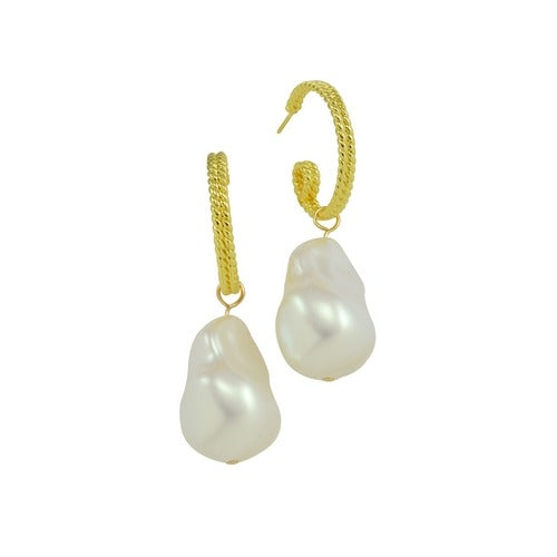 Salome Hoop Earring With Baroque Pearl