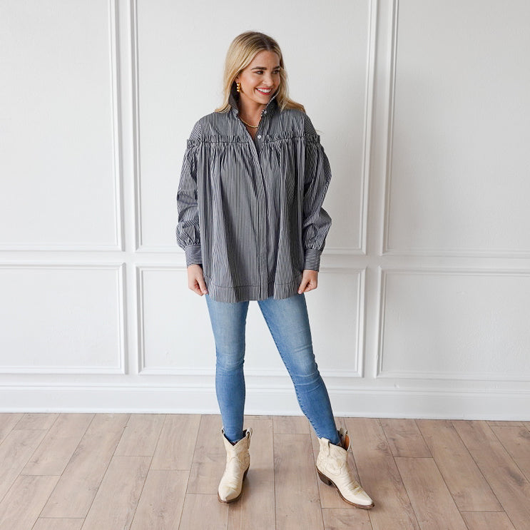Miriam Top - Black Stripe