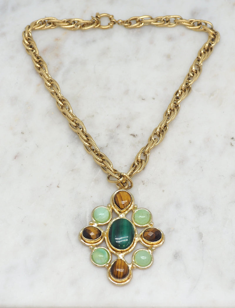 Rheane Necklace - Malachite