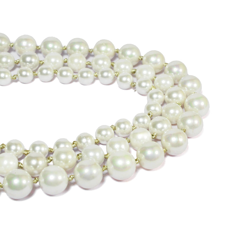 Three Line Pearl Necklace