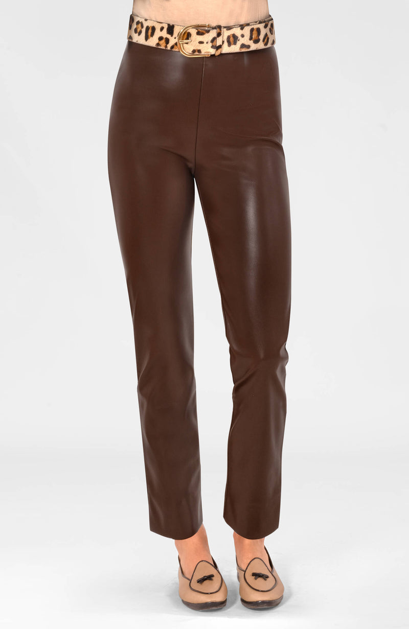 Leatherette GripeLess Pant - Espresso