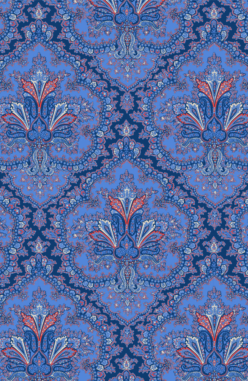 3/4 Sleeve Ruffneck Top - Passion Paisley