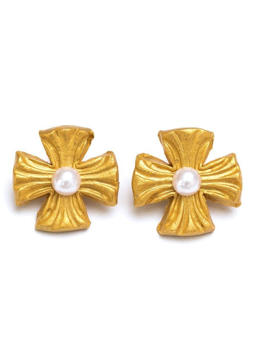 Julia with Pearl Stud Earrings