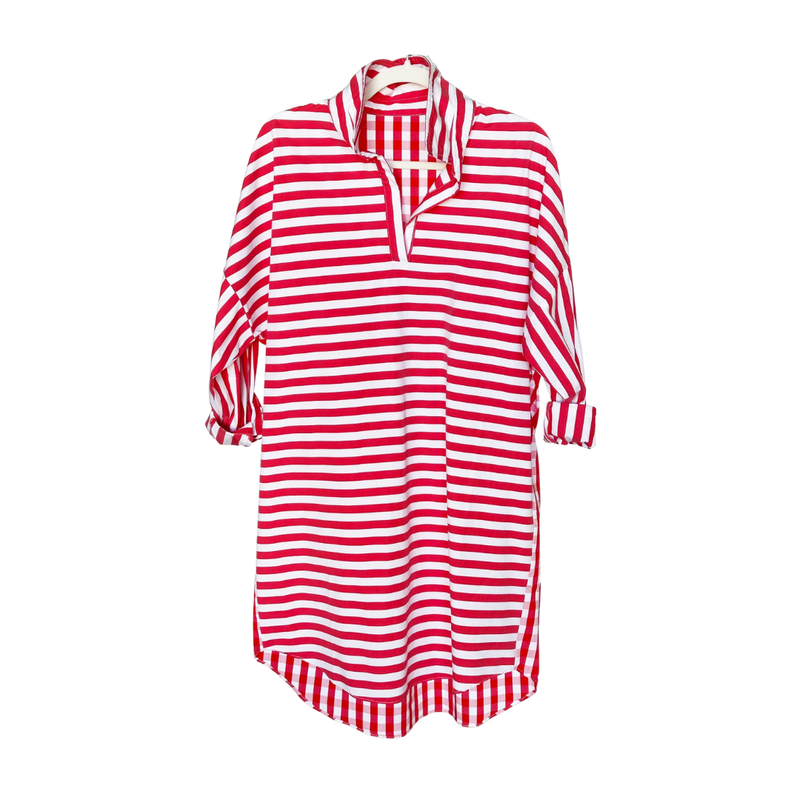 Preppy Dress - Stripe and Gingham Red