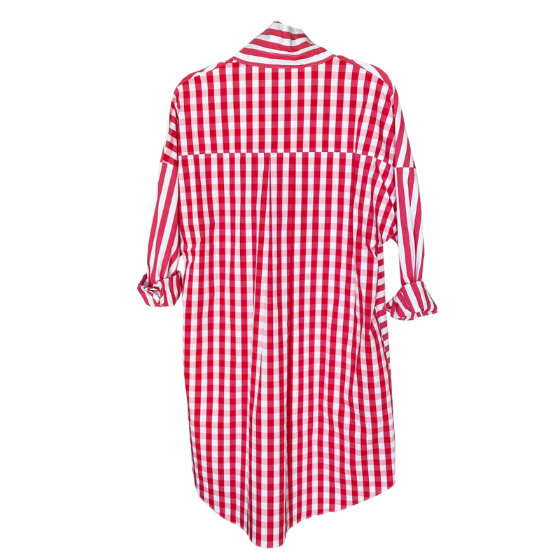 Preppy Dress - Stripe and Gingham Red