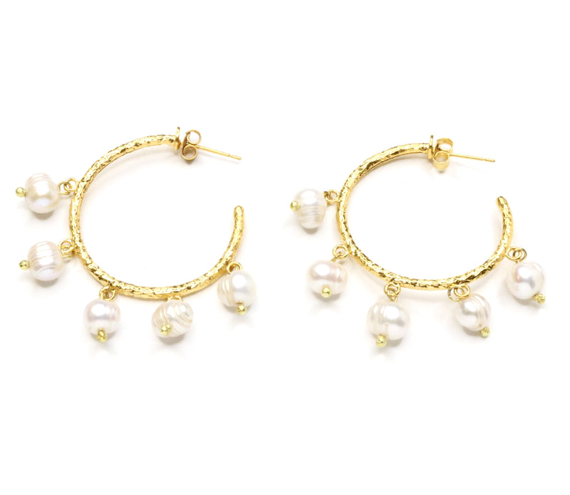 Pearl Hoop Earrings