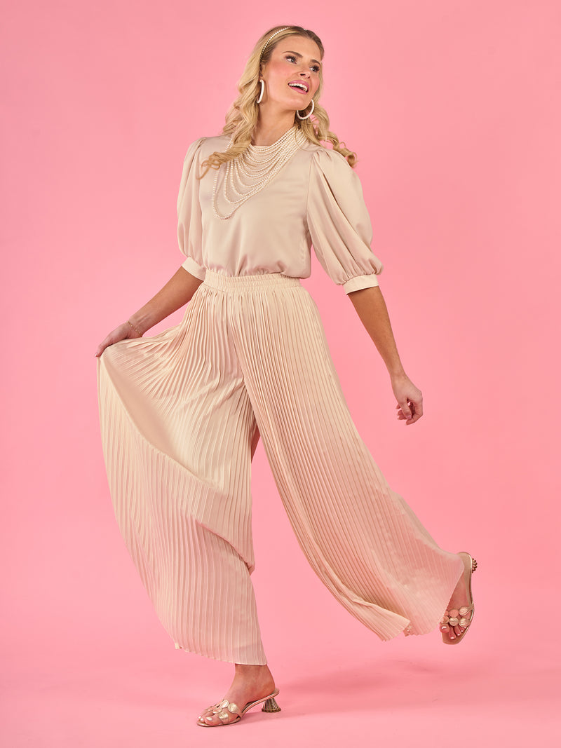 Pleated Pant - Sandshell