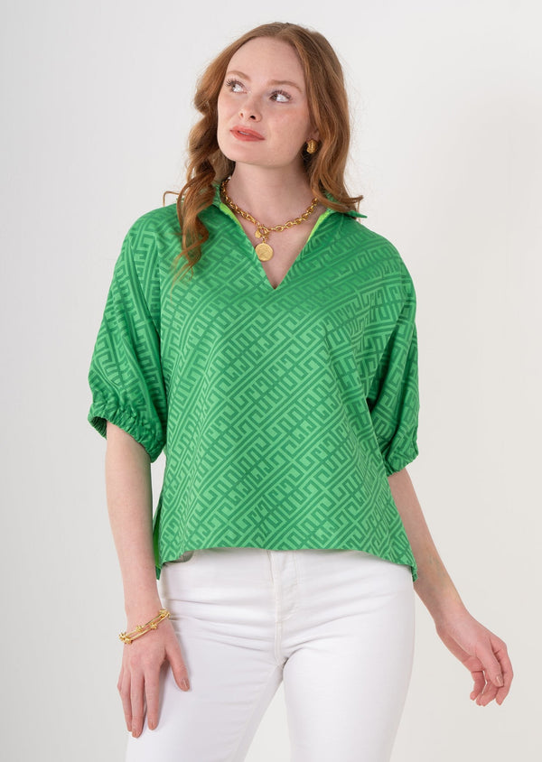 Poppy Top - Fairway Green Monogram