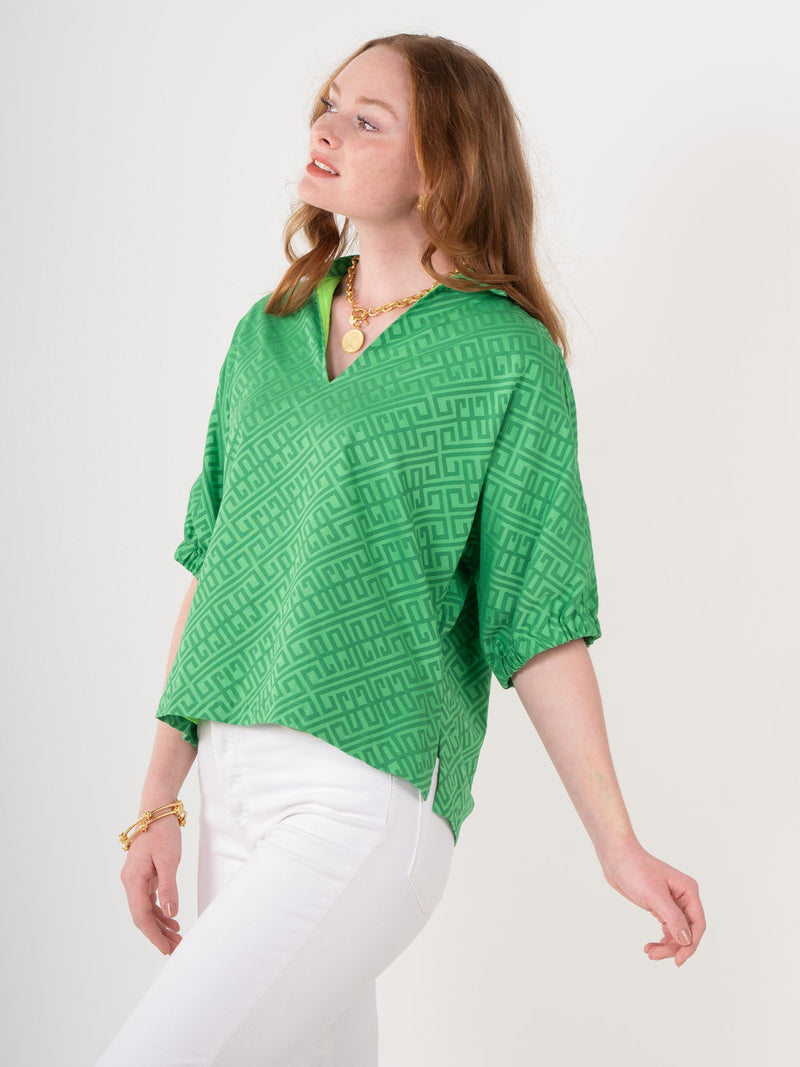 Poppy Top - Fairway Green Monogram