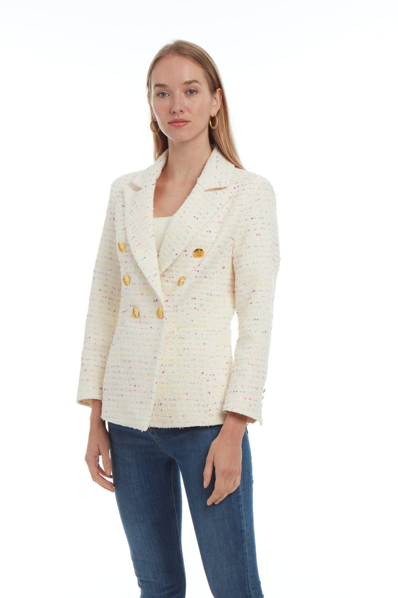 Bermuda Tweed Jacket - 2 Colors XS Cream Confetti