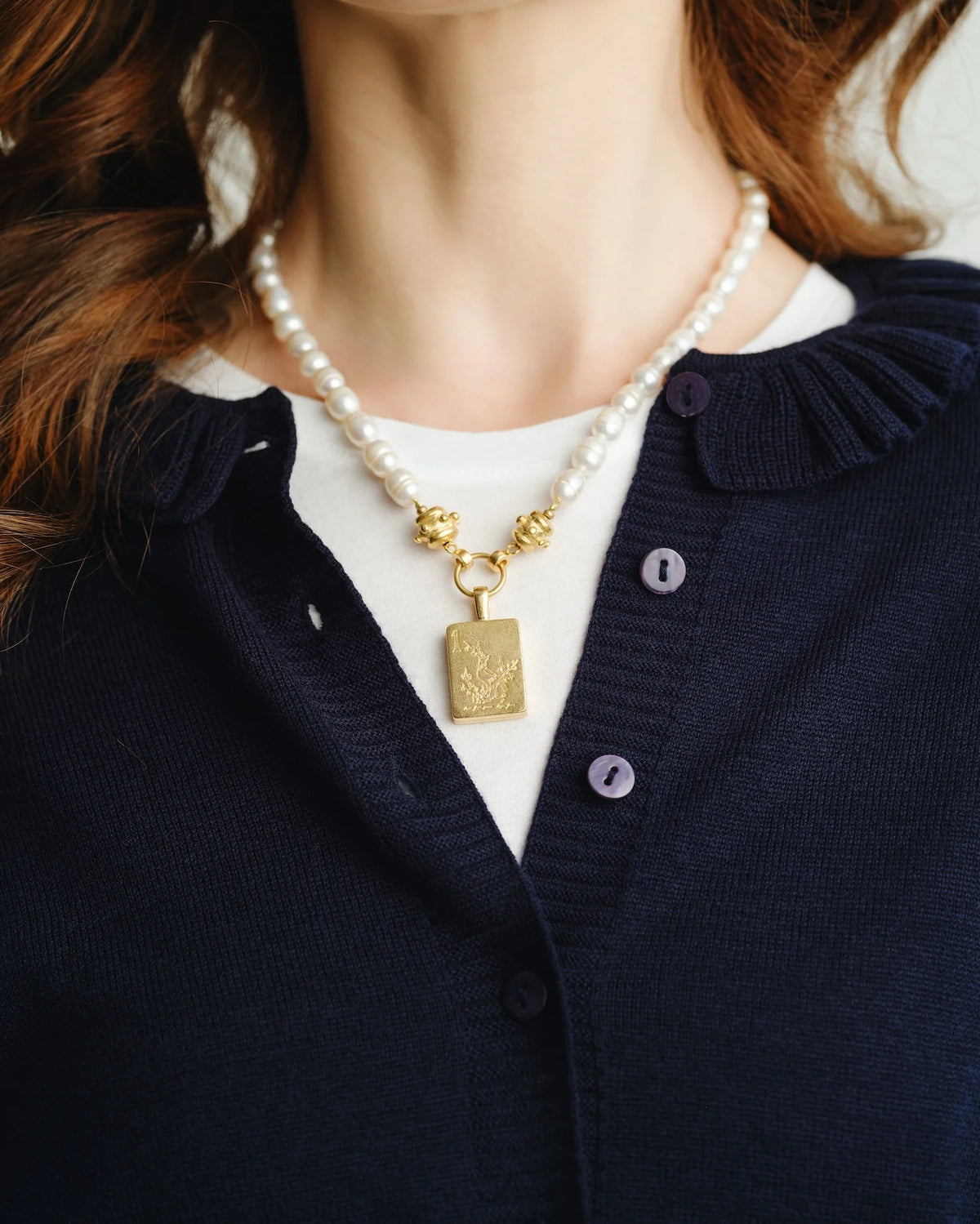 Bird Bam Mahjong Pearl Necklace