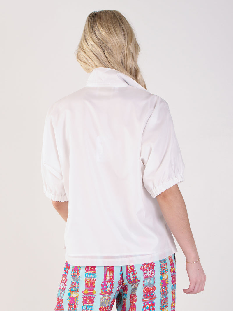 Poppy Top - White Taffeta