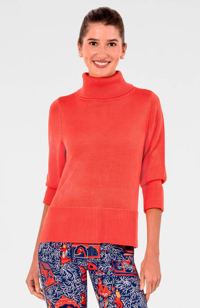 Coral Fox Trot Sweater