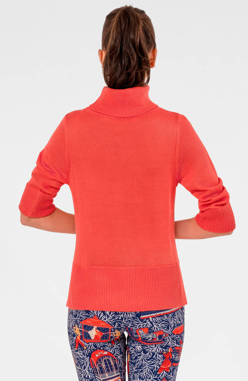 Coral Fox Trot Sweater