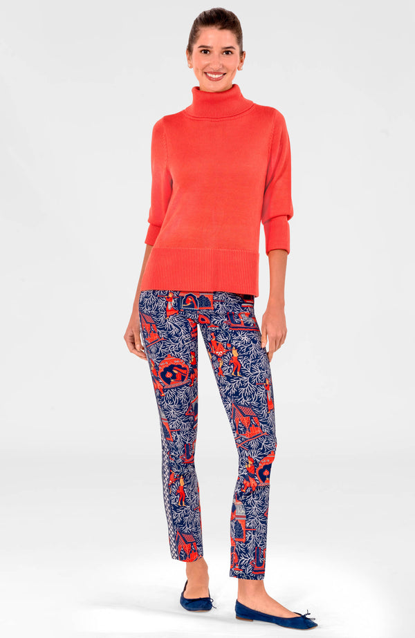 Coral Fox Trot Sweater