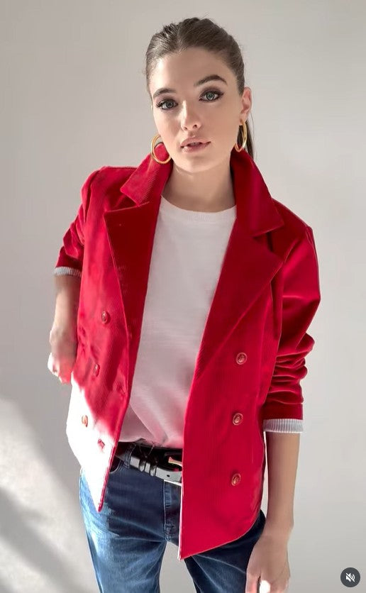 Double Breasted Corduroy Jacket