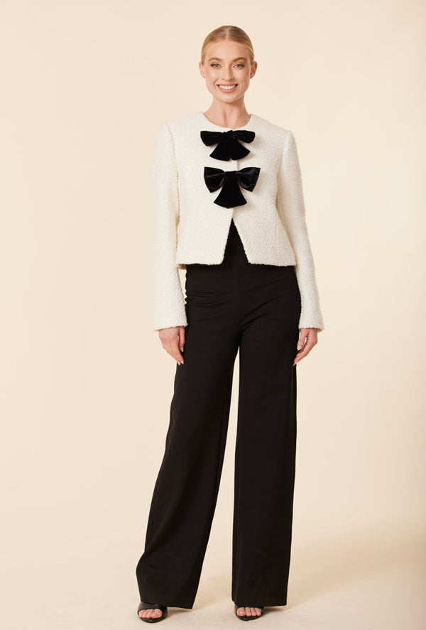 Velvet Bow Tweed Blazer