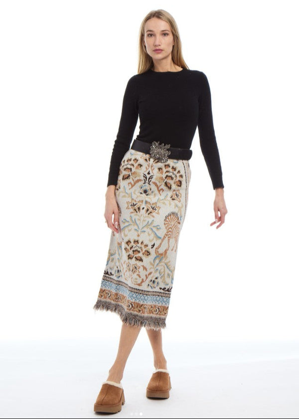 Camille Knit Fringe Skirt