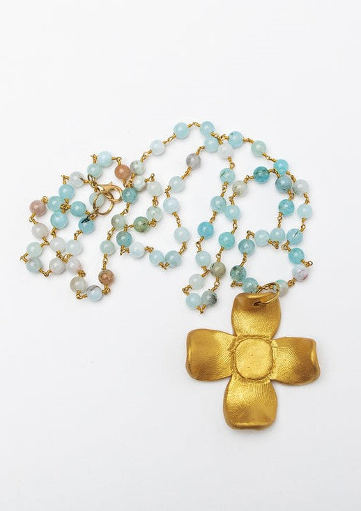 Amazonite Chain with Dogwood Blossom