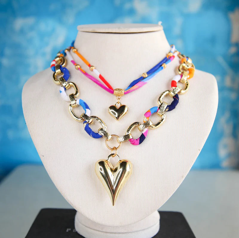 Zaza Link Necklace Hot Pink