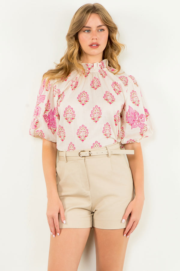 Puff Sleeve Flower Top