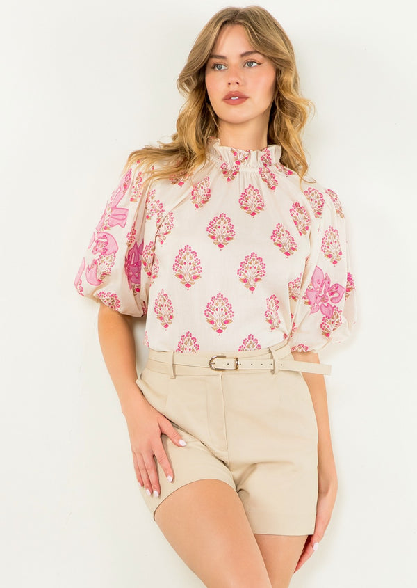 Puff Sleeve Flower Top