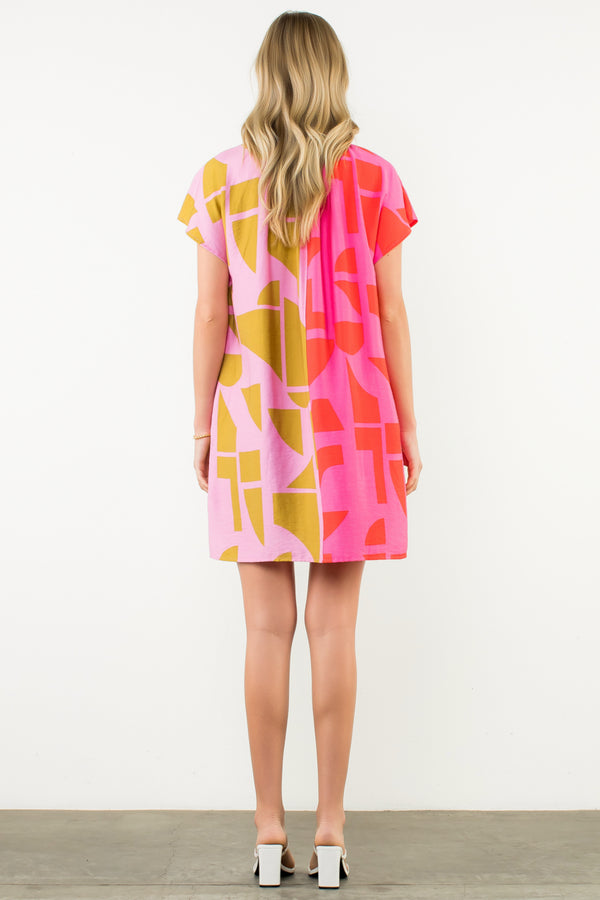 Pink Print Dress