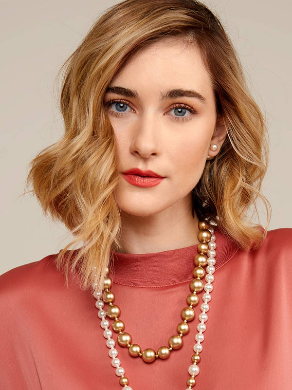 Matte Gold Beaded Necklace