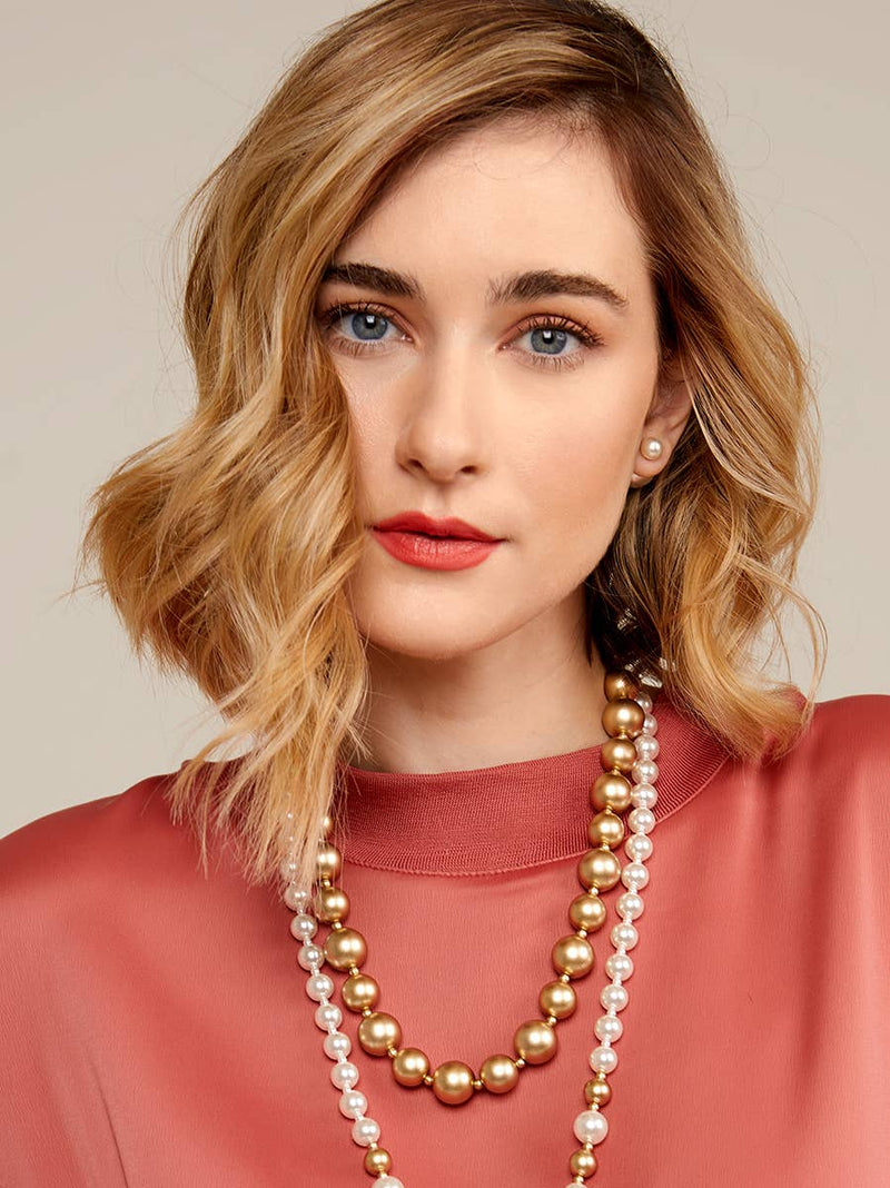 Matte Gold Beaded Necklace