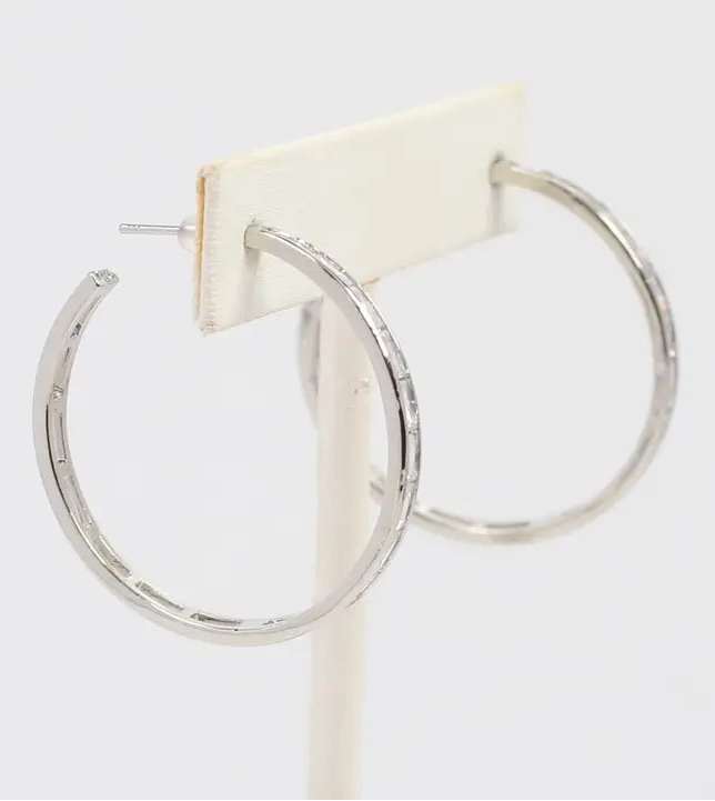 Westfield CZ Lined Hoop Earring