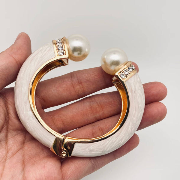 Enamel And Pearl Bracelet