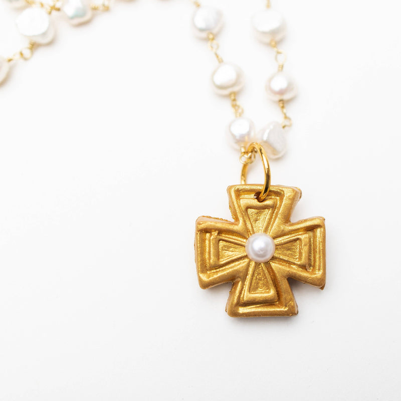 Fresh Water Pearl Chain with Anna Pearl Cross