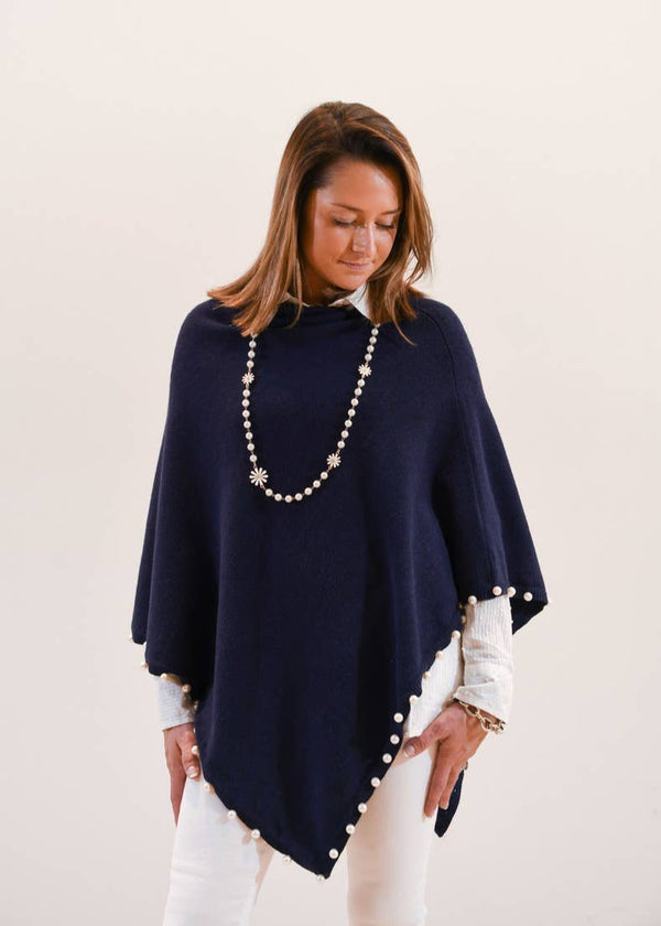 The Peyton Pearl Poncho in Navy