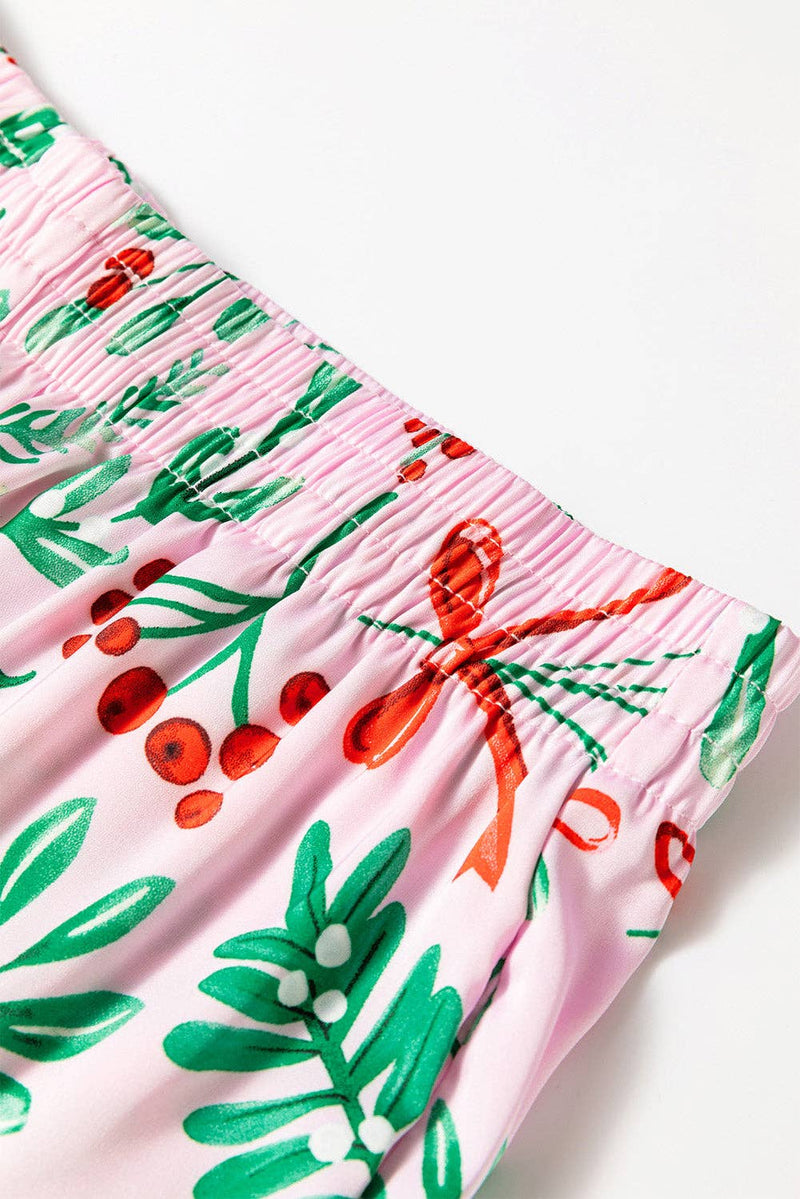 Pink Christmas Berries Pajama Set
