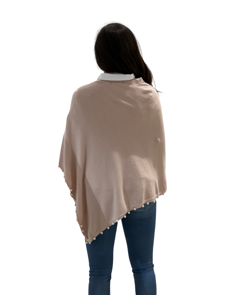 The Peyton Pearl Poncho in Beige