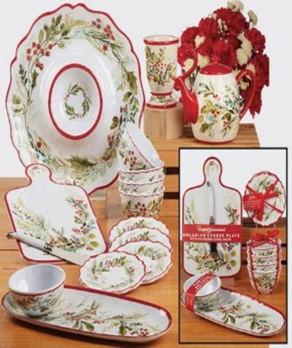 Christmas Gatherings Melamine Cheese Board w/ Knife