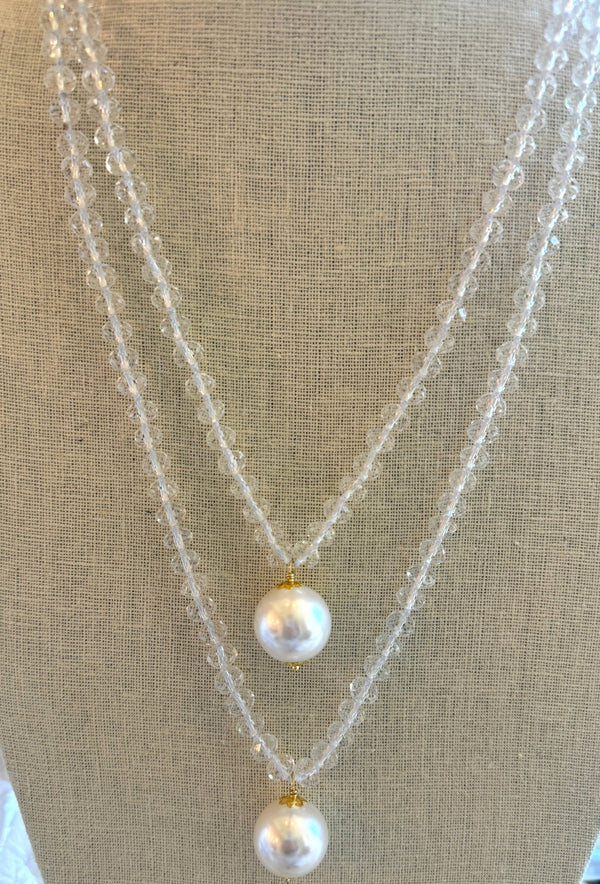 Crystal/Pearl and Mother of Pearl Necklace