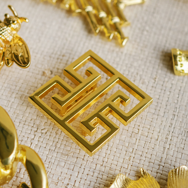 Square Greek Key Interchangeable Artisan Belt Buckle