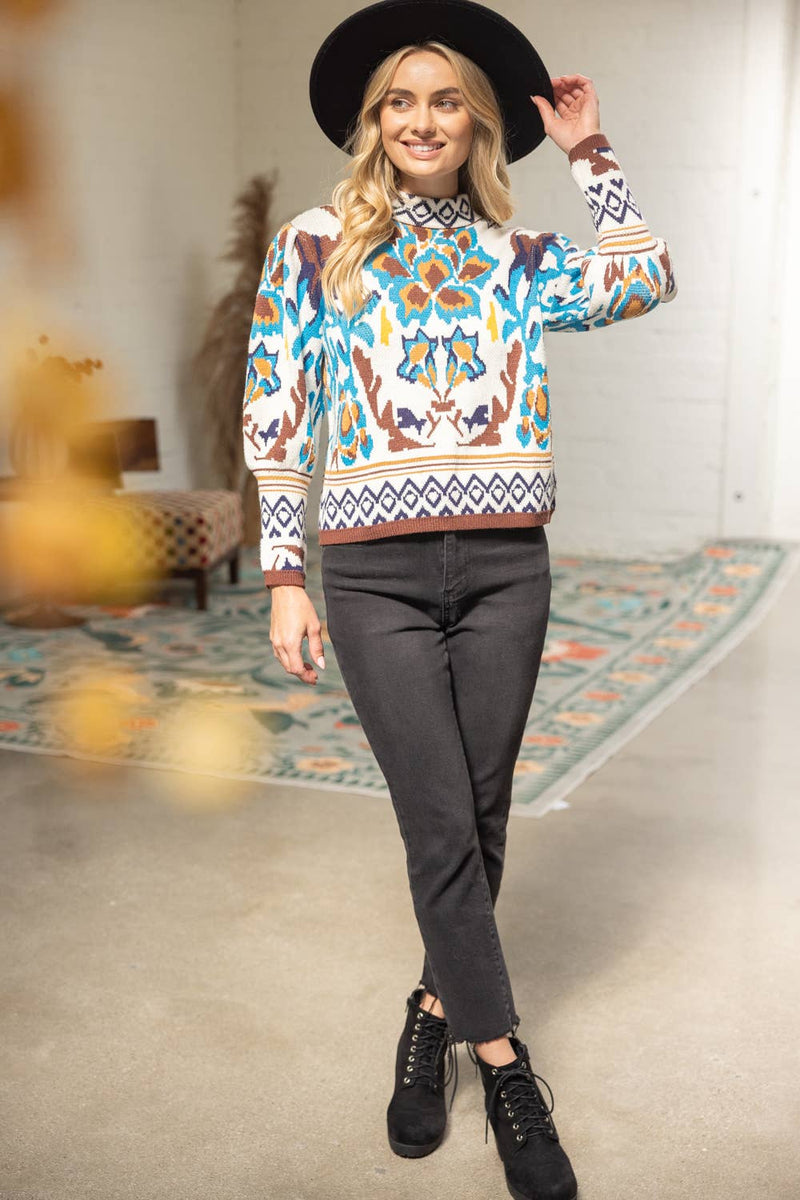Multi Color Abstract Sweater