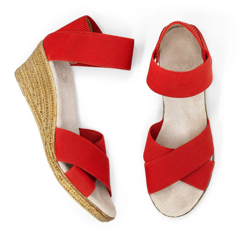 Cannon Espadrille Wedge Sandal - Red