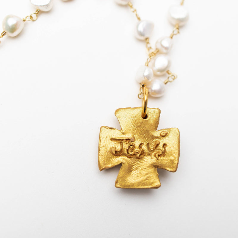 Fresh Water Pearl Chain with Anna Pearl Cross