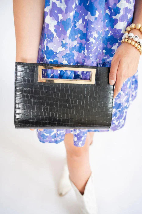 Faux Croc Chloe Clutch