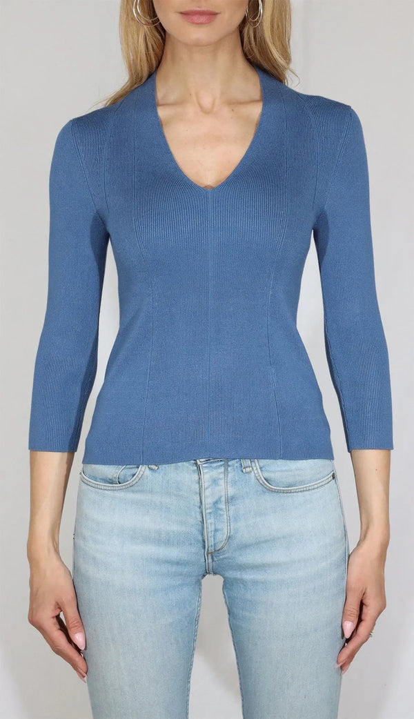 3/4 Sleeve V-neck