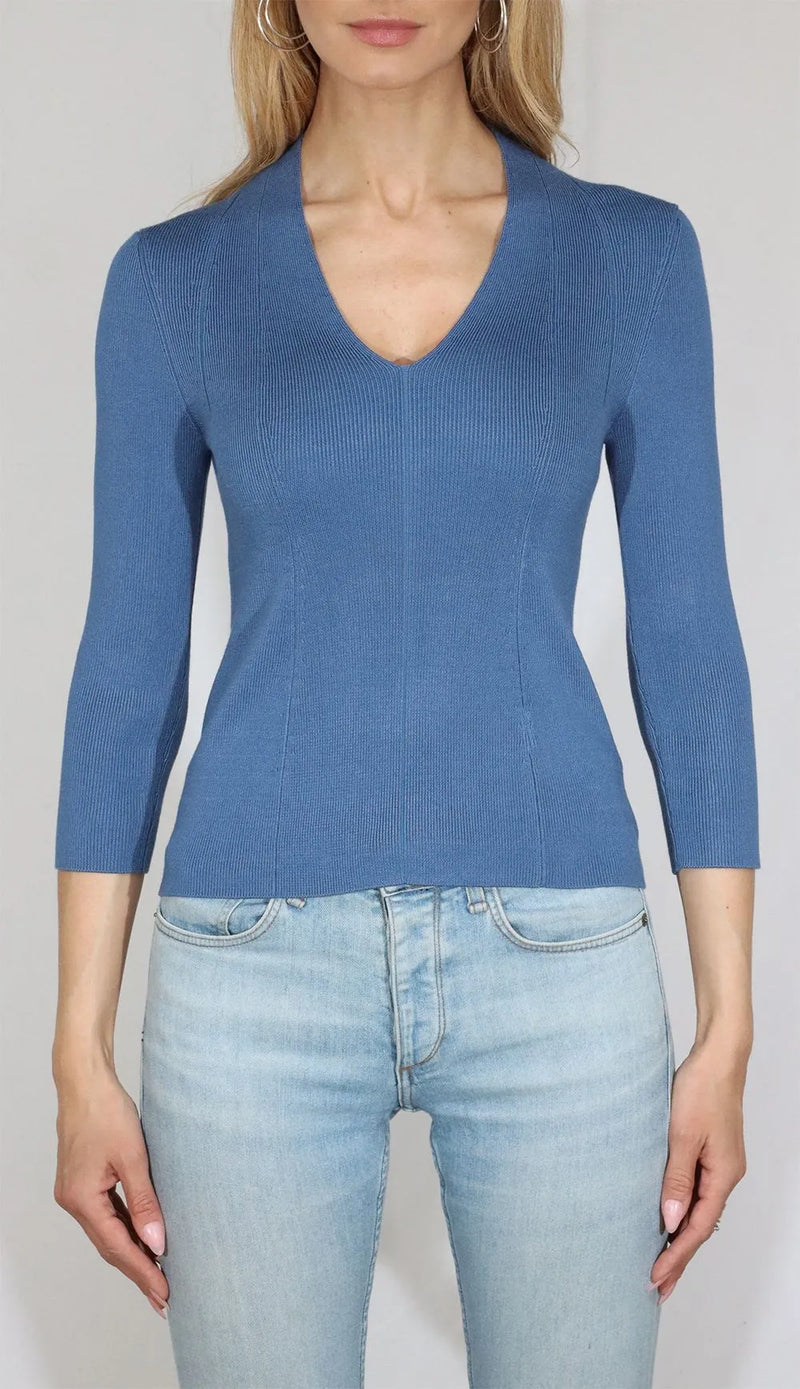 3/4 Sleeve V-neck