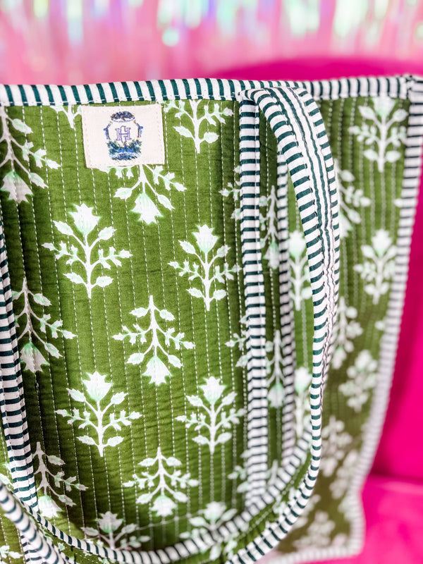 Emerald Bay | Large Quilted Tote Bag