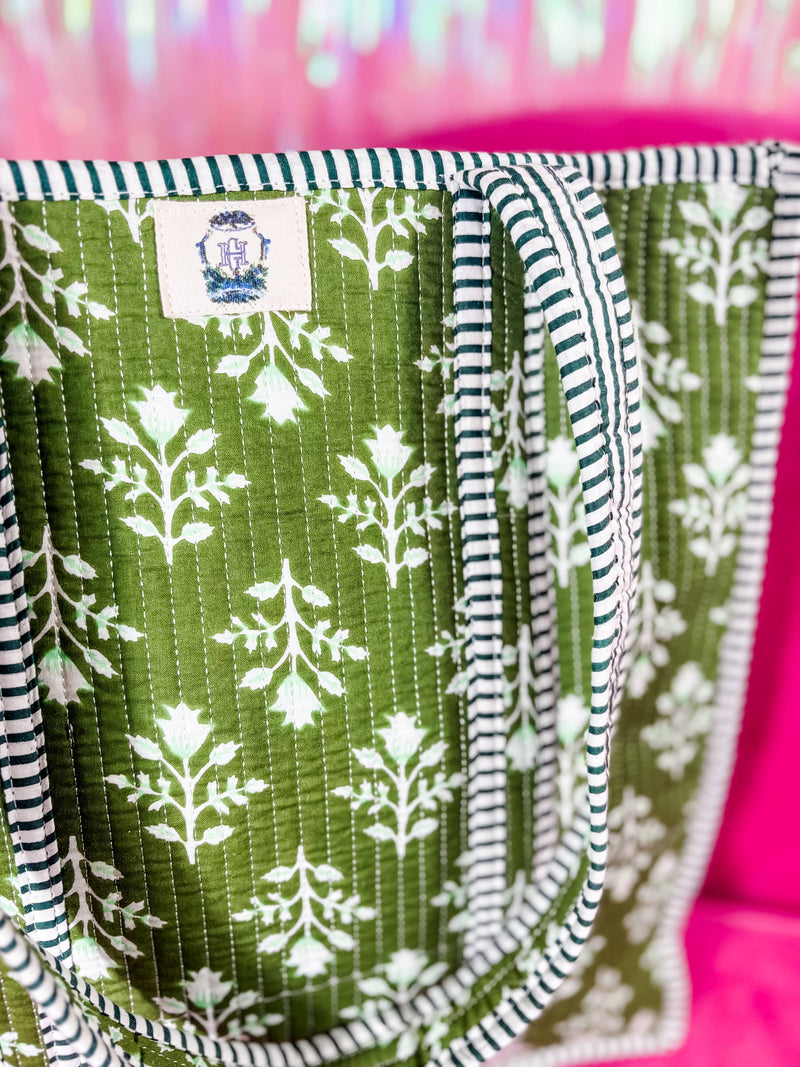 Emerald Bay | Large Quilted Tote Bag