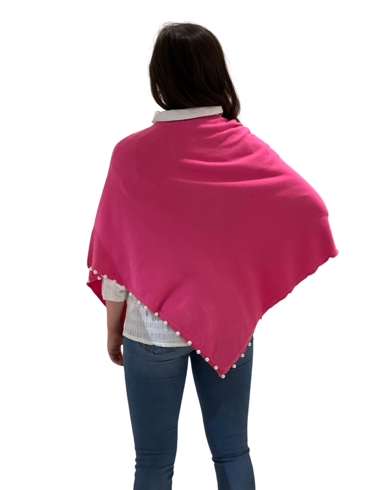 The Peyton Pearl Poncho in Hot Pink