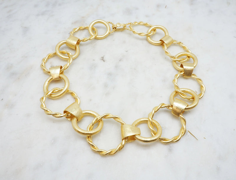 Gold Link Choker Necklace